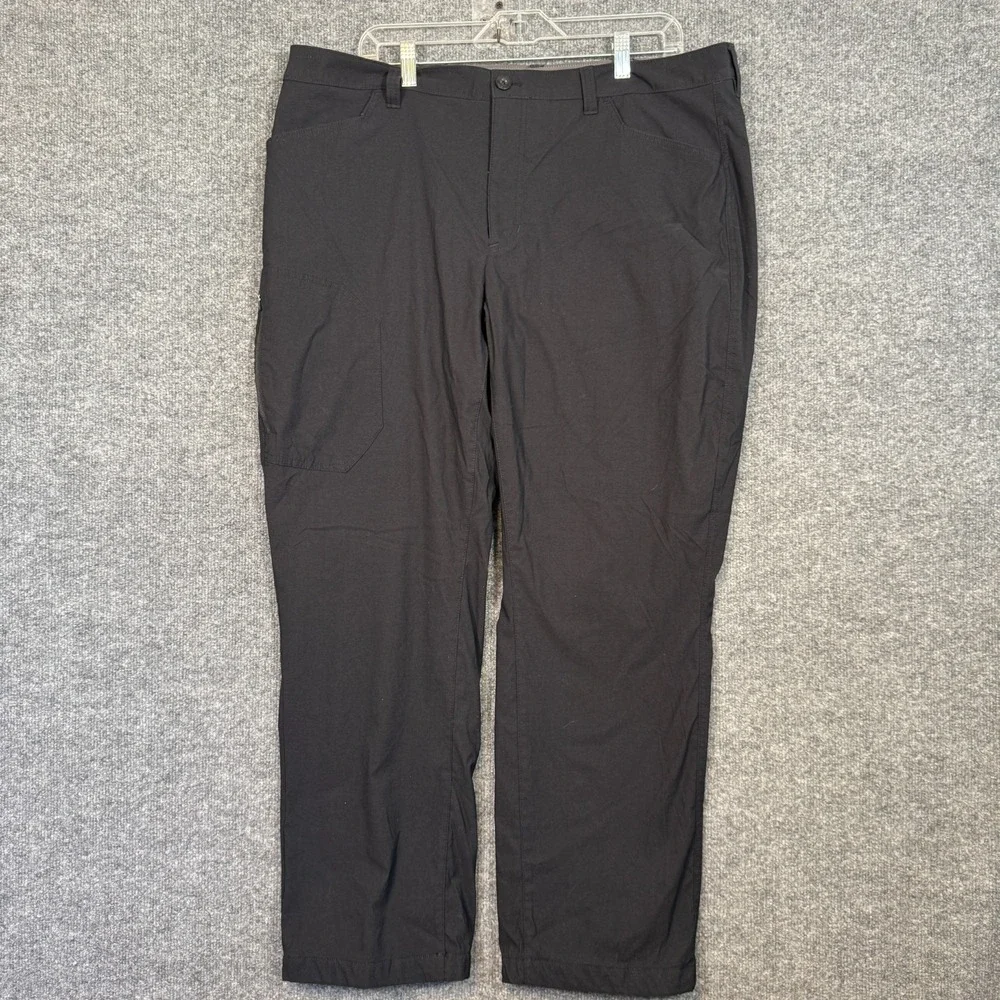 Eddie Bauer Fleece Lined Tech‎ Pants Mens 40x30 Black Nylon Cargo Straight Leg